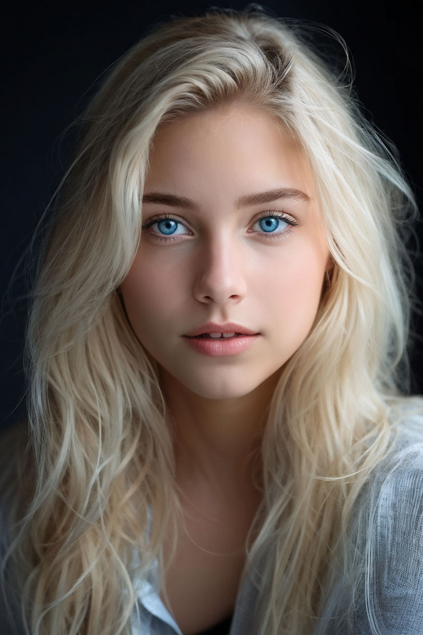 blond girl with blue eyes