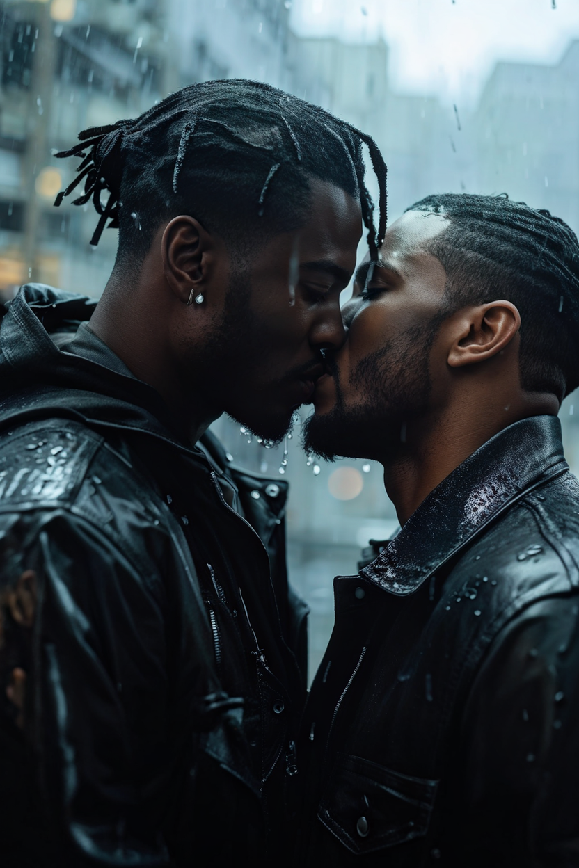 2 black men kissing