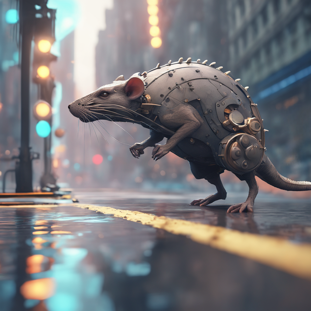 KREA - Rat kind mecha, sci-fi, mecha, Rat with crown, rat king, a rat  wearing a crown, trending on artstation, 8K, concept art, HD, detailed,  gloating