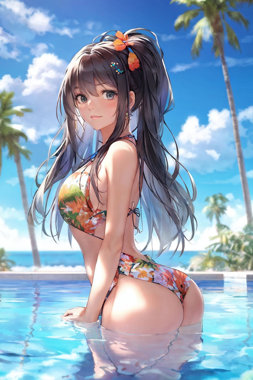 Anime girl swimsuit