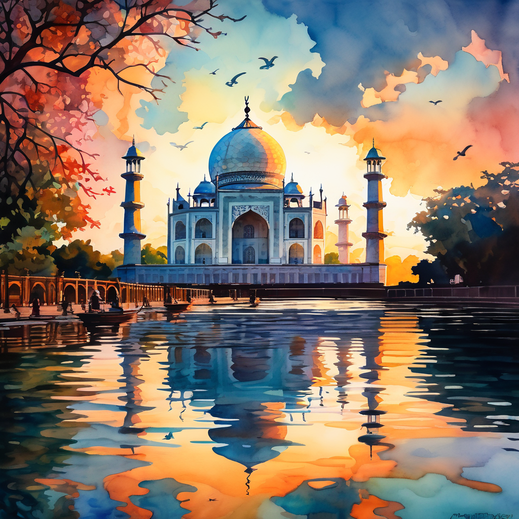 Taj Mahal Watercolor