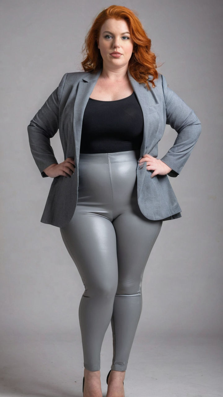 Wery fat women in a tight rubber suit