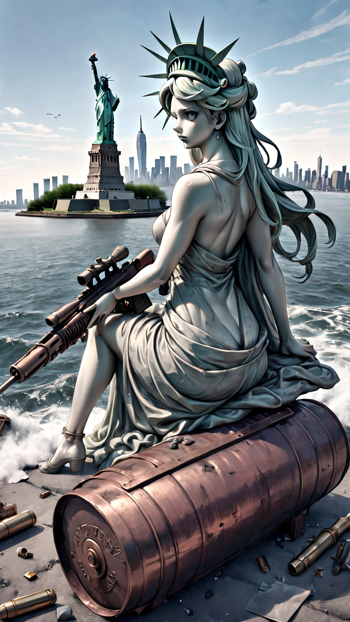 statue of liberty in a bikini