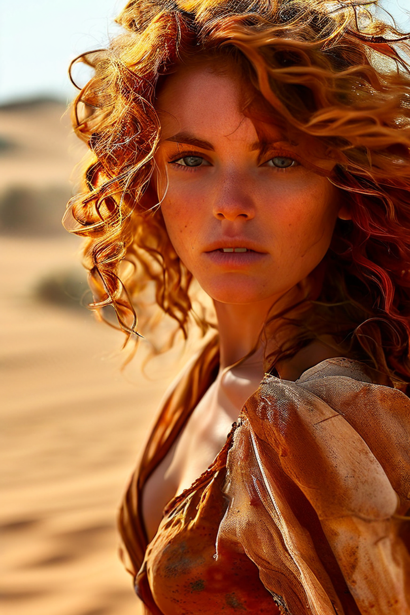 Amy Adams in a bikini full body standing on a sand dune in the Sahara  desert (detailed eyes:1. 2)