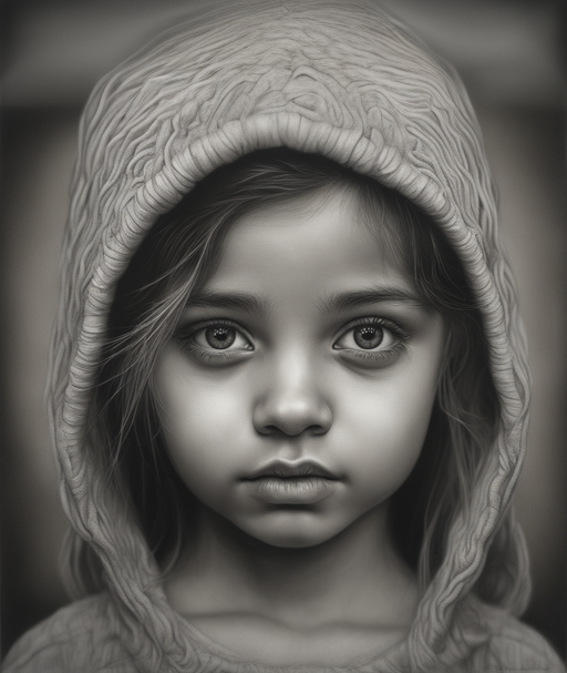 Realistic looking charcoal drawing of pretty girl - Playground