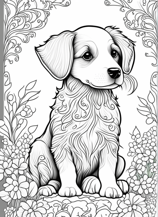 Small Puppy Coloring Pages