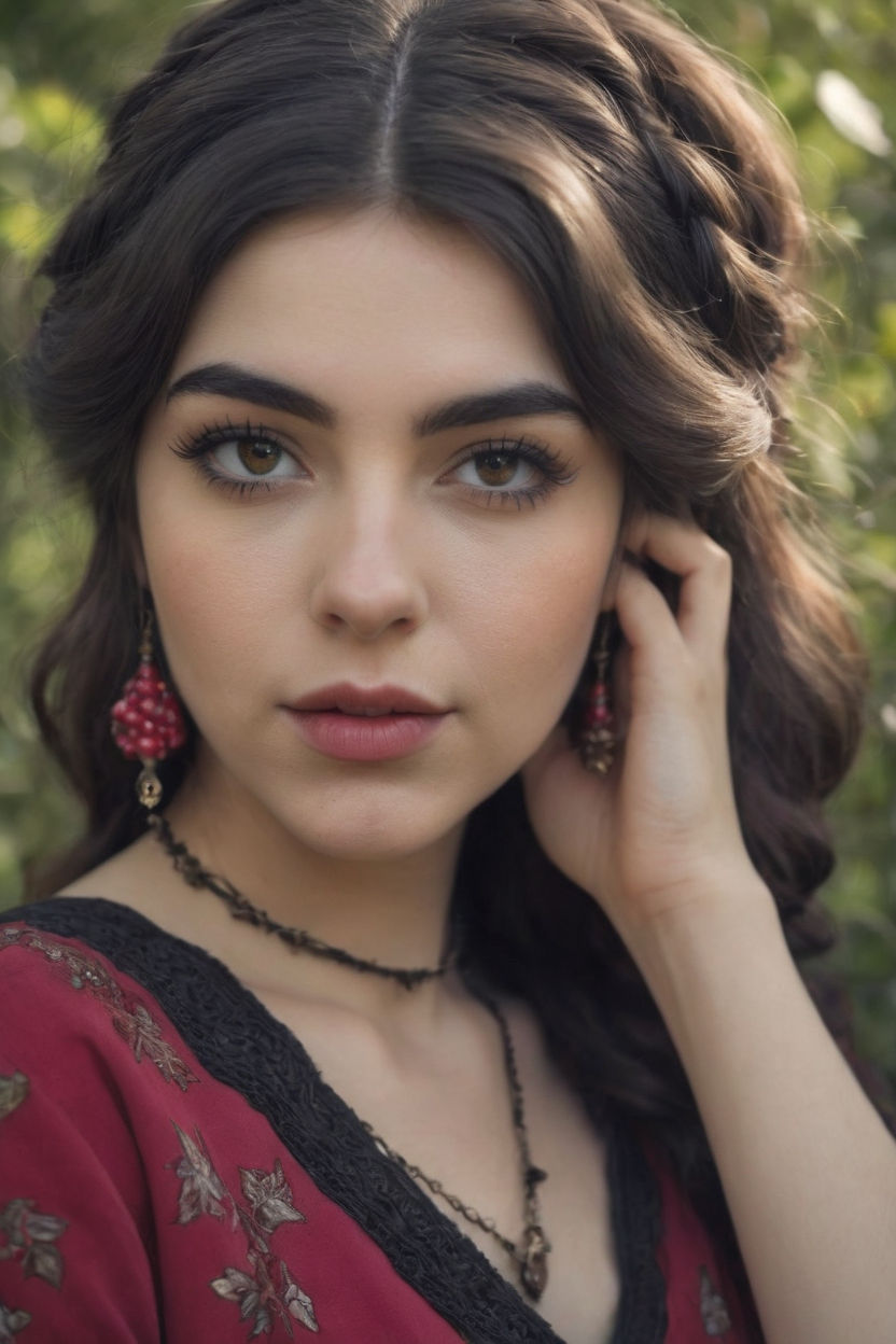 Pretty Mexican Girl with Red Eyeliner