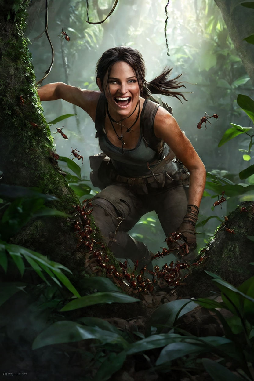 Lara Croft in pain