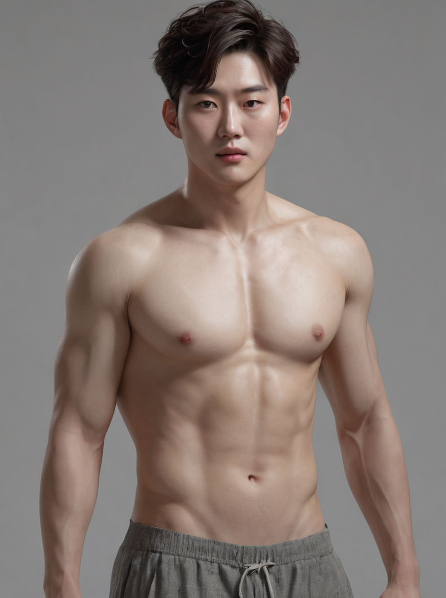 more abs handsome guy White skin Height 195 cute face korean very strong