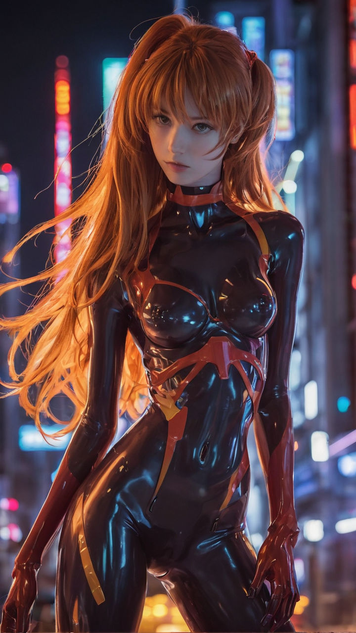 Asuka Langley de Evangelion en una pose sexy