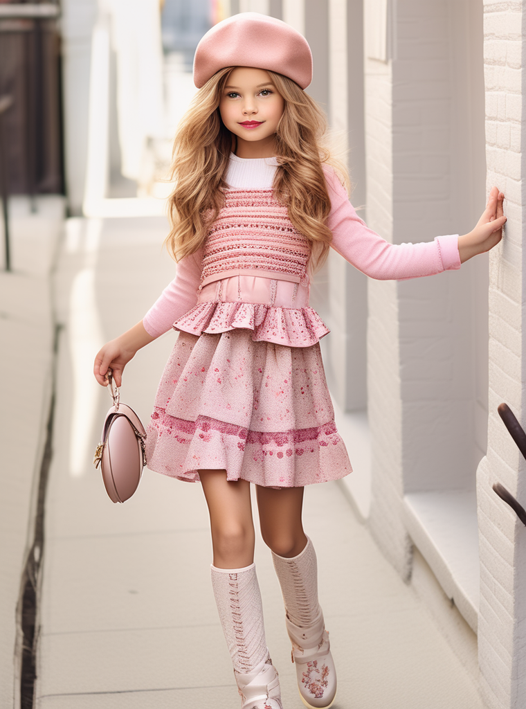 Little Mass Mini 2pc Pink & Ivory Rose Tutu Dress w/Leggings 4T - Mega  Clearance