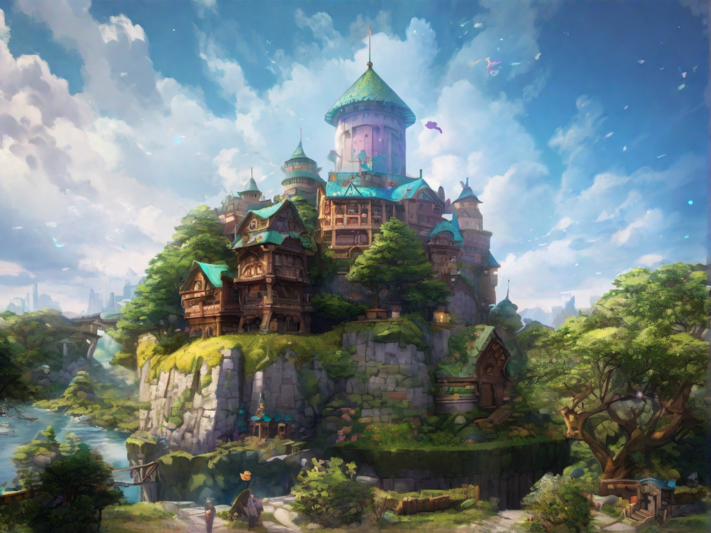 Dreamcore-like picture: a quaint house nestled in an expansive