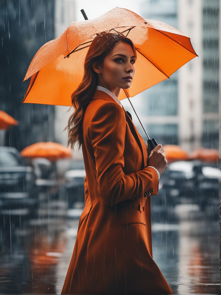 Orange deals rain umbrella