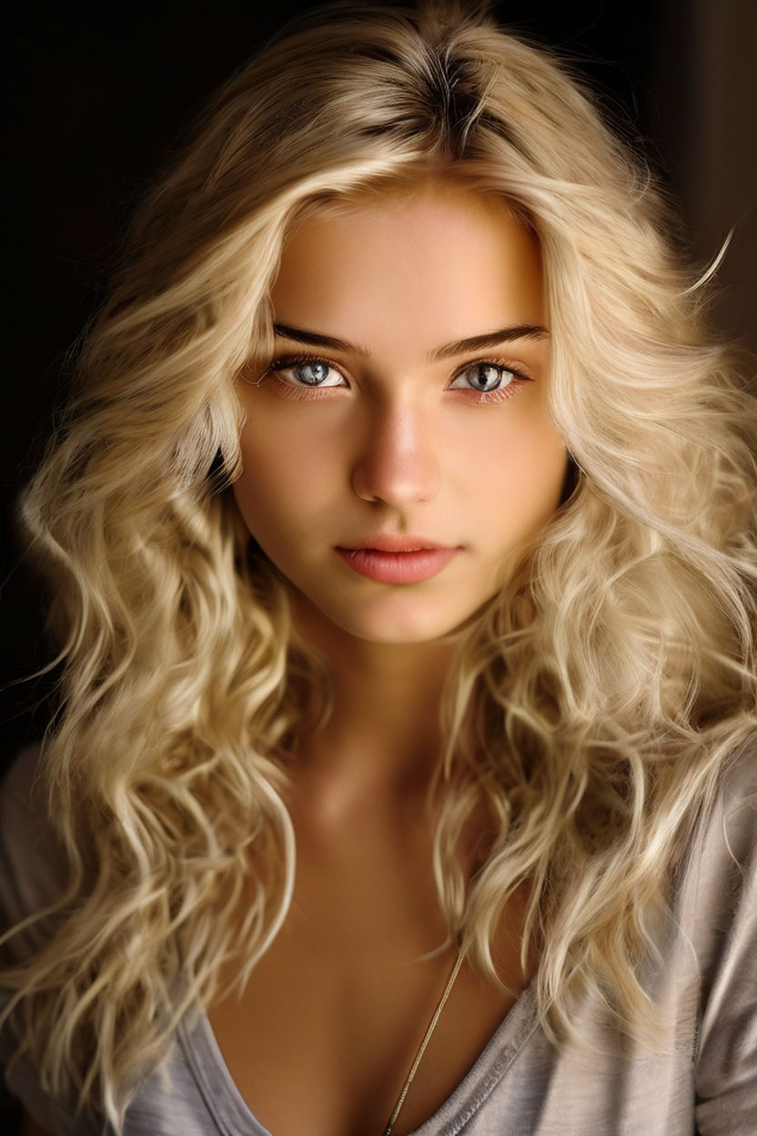 Very beautiful 18 year old girl with blond hair