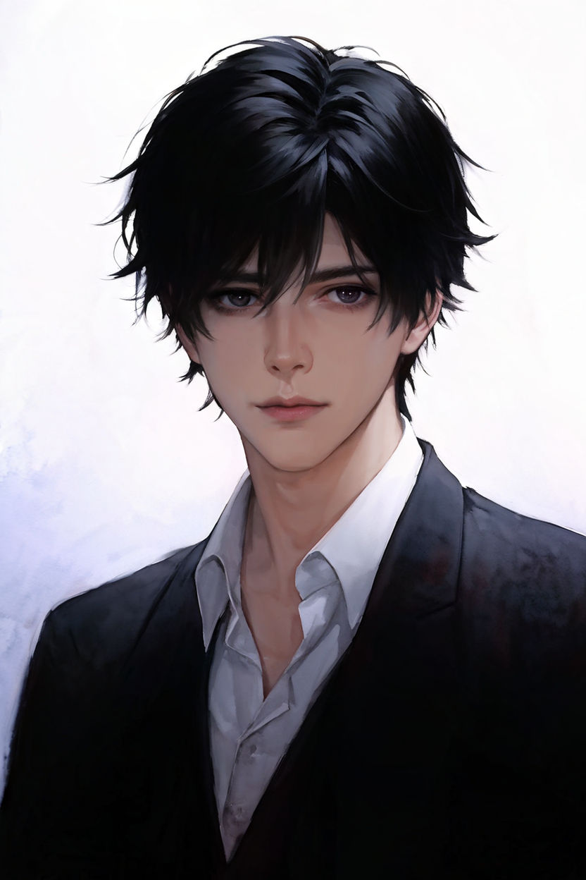 Anime male with black hair