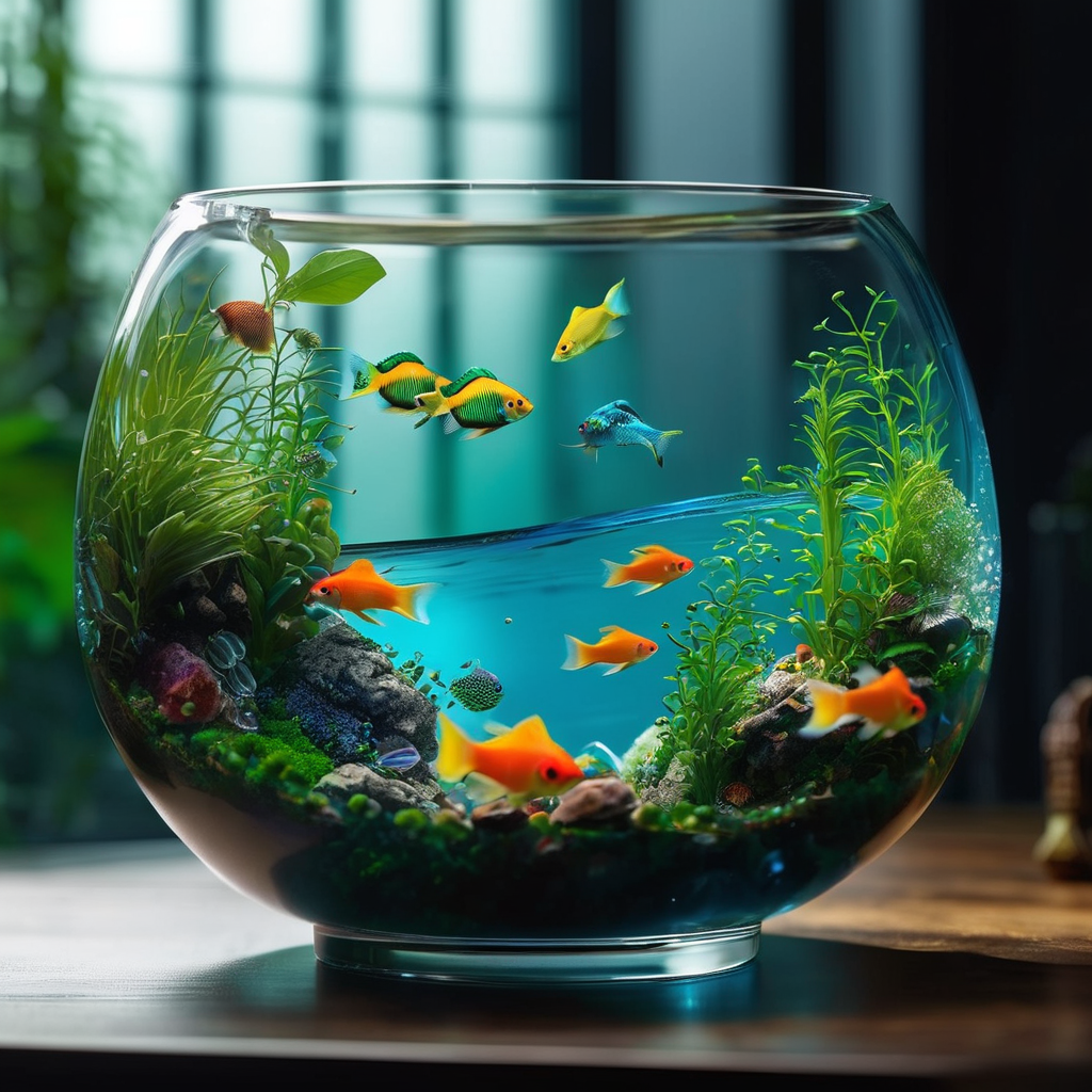 fish tank with 4 fish - Playground