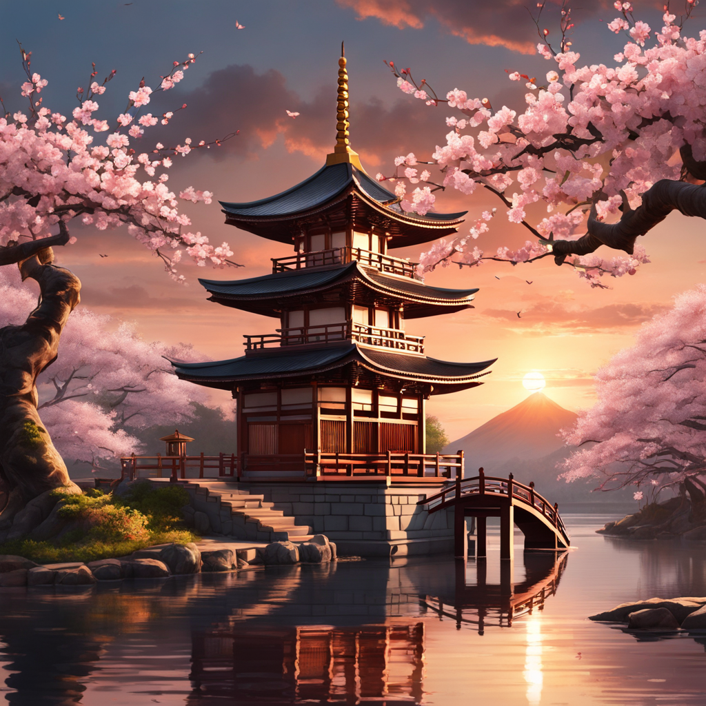 A pink cherry blossom pagoda takes inspiration from the delicate beaut