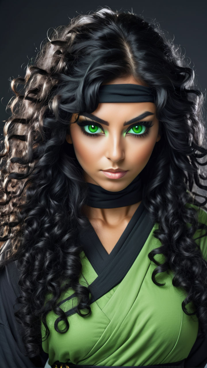 green eyes goth-girl