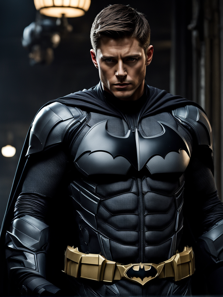 Jensen Ackles donning the iconic Batman costume