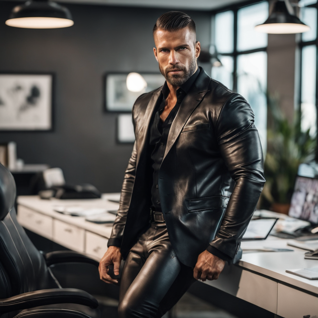 Giga Chad Sensuous Leather Man Very Dominant · Creative Fabrica