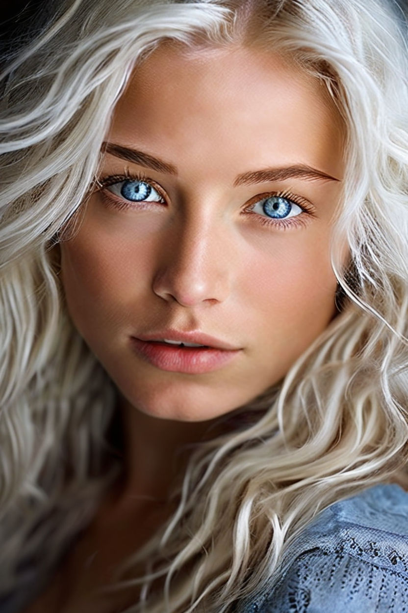 blond girl with blue eyes