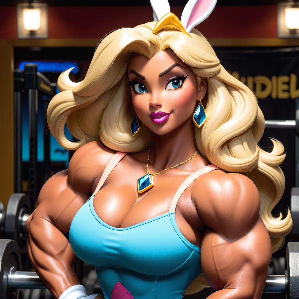 muscle bunny cartoon - Playground