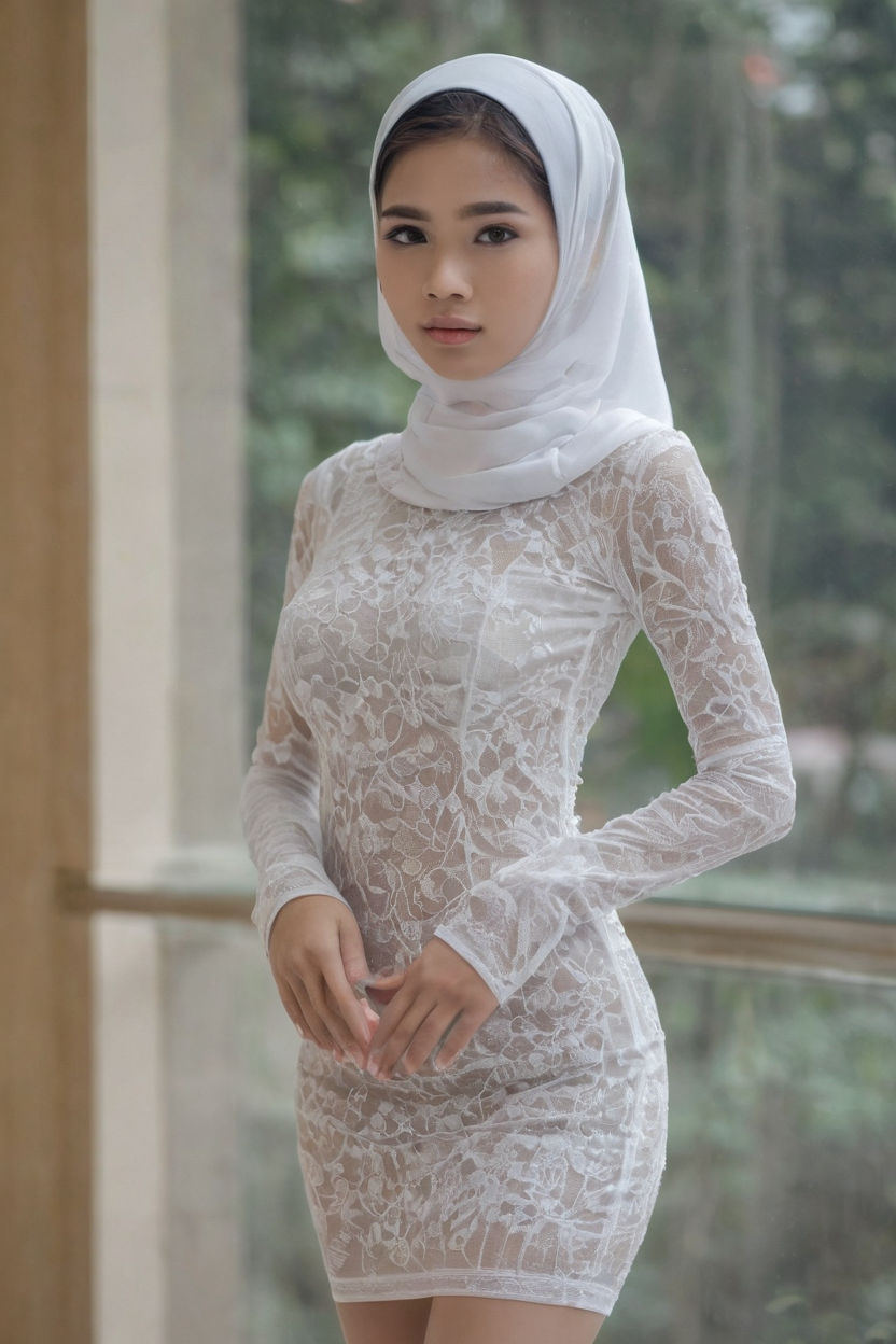 create cute and beautiful teen hijab in skin tight dress