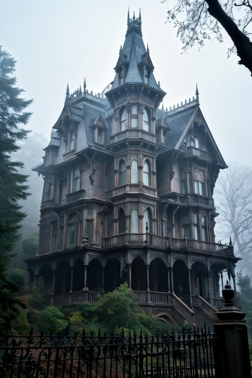 Haunted Victorian mansion engrossed in ethereal shadows by Troy Boyd Jr ...