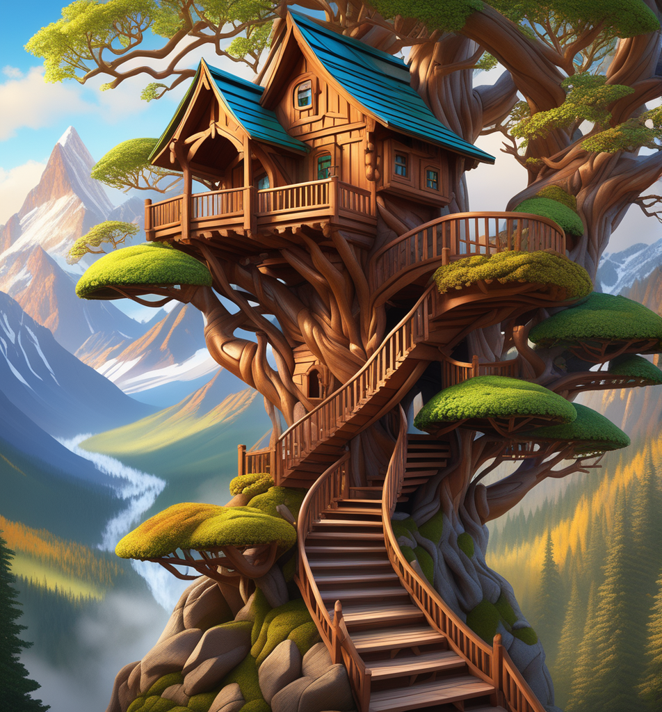 Small house in tree hollow sketch Royalty Free Vector Image