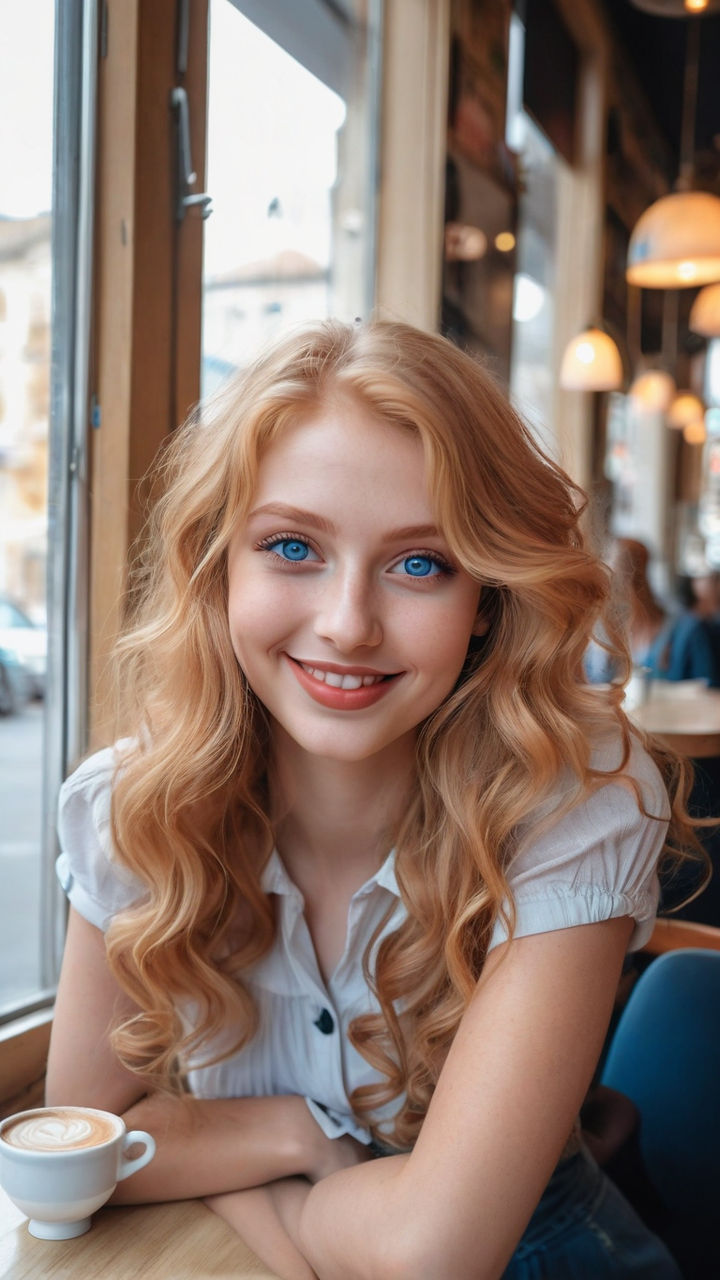 blond girl with blue eyes